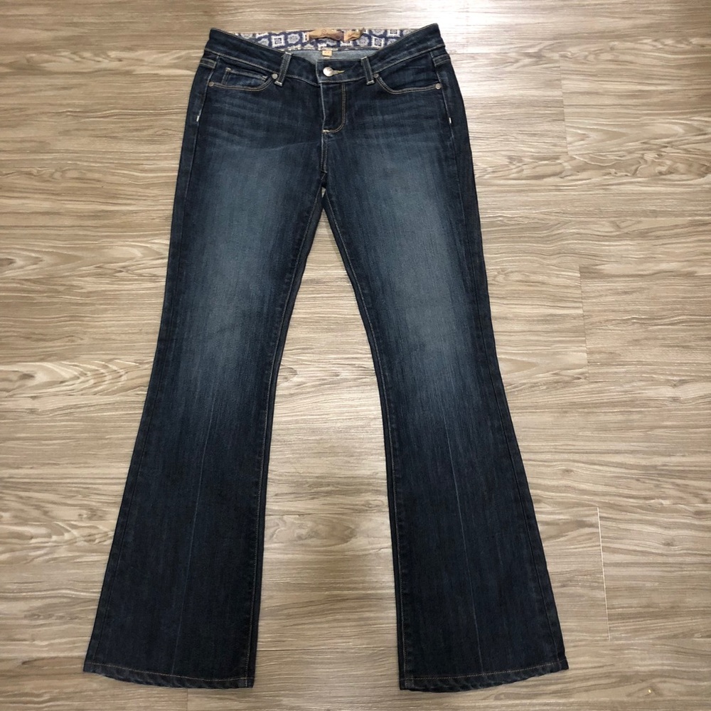 Paige Jeans Size 27 Boot Cut Wide Leg Dark Wash